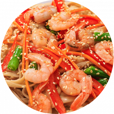 Royal Red Shrimp Stir-Fry/Rice
