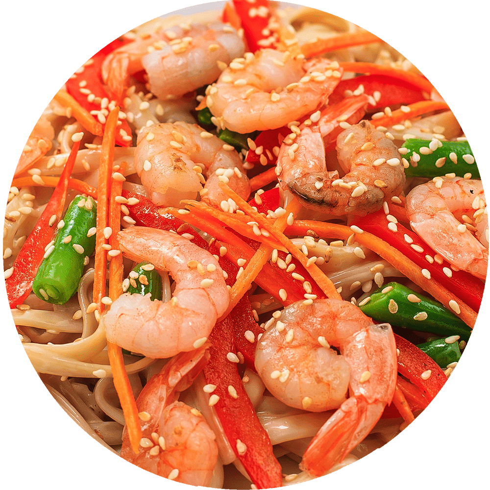 Royal Red Shrimp Stir-Fry/Rice